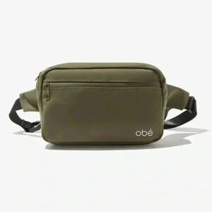 Obé Army Green Waistpack, Nylon Crossbody Bag, Activewear Accessory, OS